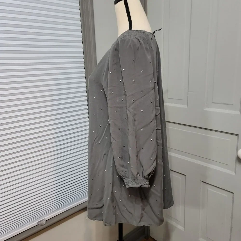 Lane Bryant Studded Henley Top - Picture 6 of 7